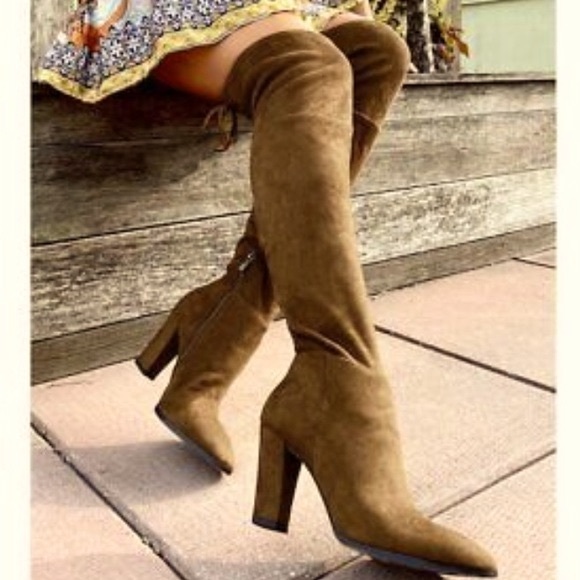 Vince Camuto Tapley Vintage Brown Over the Knee Round Toe Boots Sz5.5M NWOB - Picture 1 of 11